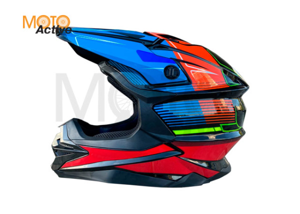 Шлем (кроссовый) ROX JK802, оранжевый-синий